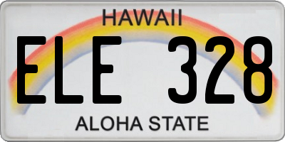 HI license plate ELE328