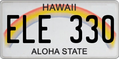 HI license plate ELE330