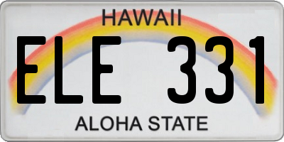 HI license plate ELE331