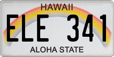 HI license plate ELE341