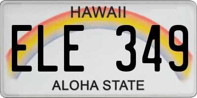 HI license plate ELE349