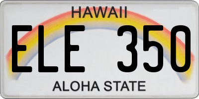 HI license plate ELE350