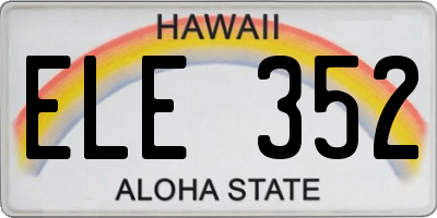 HI license plate ELE352
