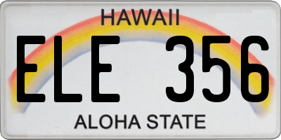 HI license plate ELE356