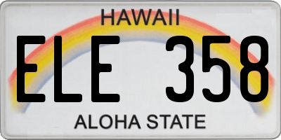HI license plate ELE358