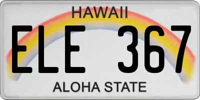 HI license plate ELE367