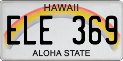 HI license plate ELE369