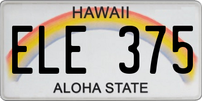 HI license plate ELE375