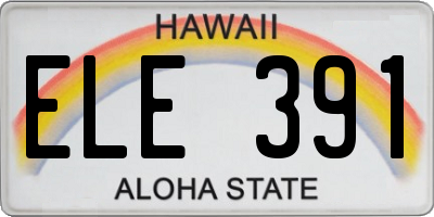 HI license plate ELE391