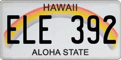 HI license plate ELE392