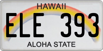 HI license plate ELE393