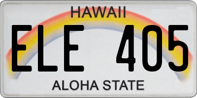 HI license plate ELE405