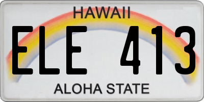 HI license plate ELE413
