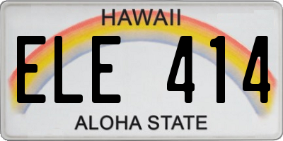 HI license plate ELE414