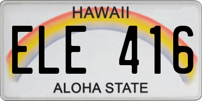 HI license plate ELE416