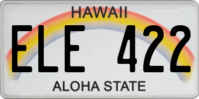 HI license plate ELE422