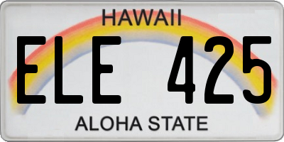 HI license plate ELE425