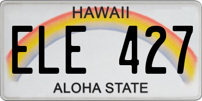 HI license plate ELE427