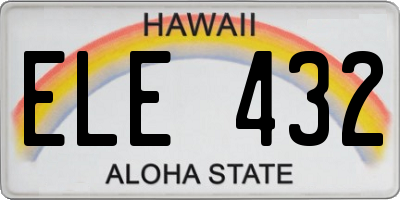 HI license plate ELE432