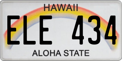 HI license plate ELE434