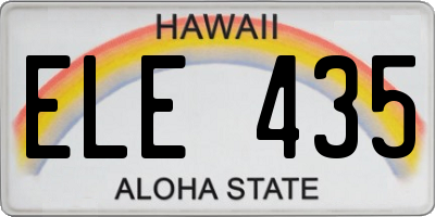 HI license plate ELE435