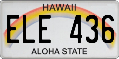 HI license plate ELE436