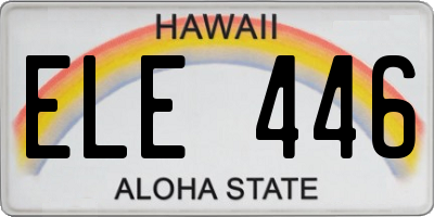 HI license plate ELE446