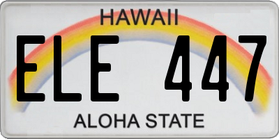 HI license plate ELE447