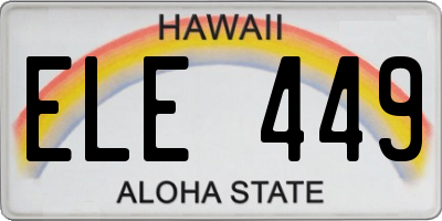 HI license plate ELE449