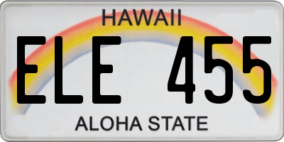 HI license plate ELE455