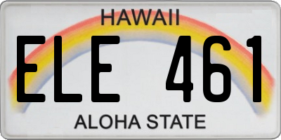 HI license plate ELE461