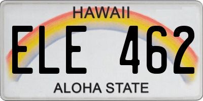 HI license plate ELE462