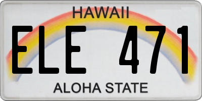 HI license plate ELE471