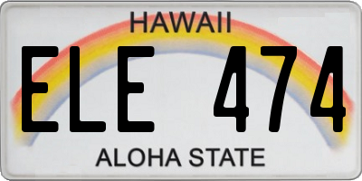 HI license plate ELE474