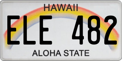 HI license plate ELE482