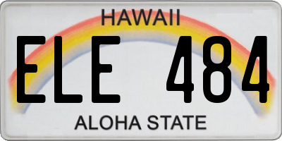 HI license plate ELE484