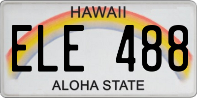 HI license plate ELE488