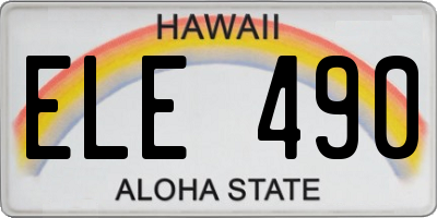 HI license plate ELE490