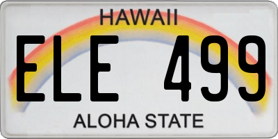 HI license plate ELE499