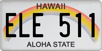 HI license plate ELE511