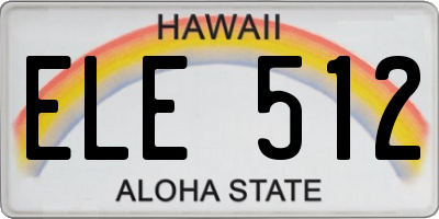 HI license plate ELE512