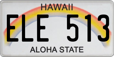 HI license plate ELE513
