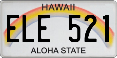HI license plate ELE521