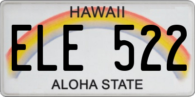 HI license plate ELE522