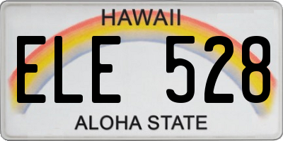 HI license plate ELE528
