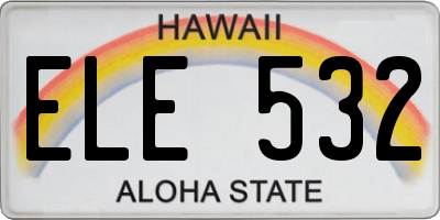 HI license plate ELE532