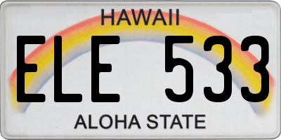 HI license plate ELE533