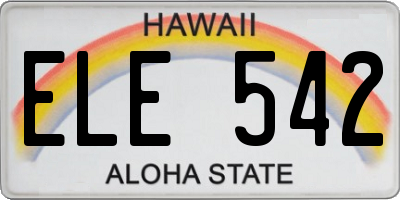 HI license plate ELE542