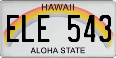 HI license plate ELE543