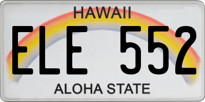 HI license plate ELE552